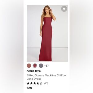 azazie pomegranate bridesmaid dress size A0